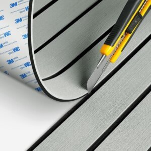 5 Pieces Grey and Black EVA Teak Marine Flooring 2 Easy to cut